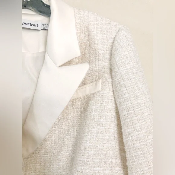 Self - Portrait Tailored Cream Color Boucle Mini Dress - Picture 9 of 16